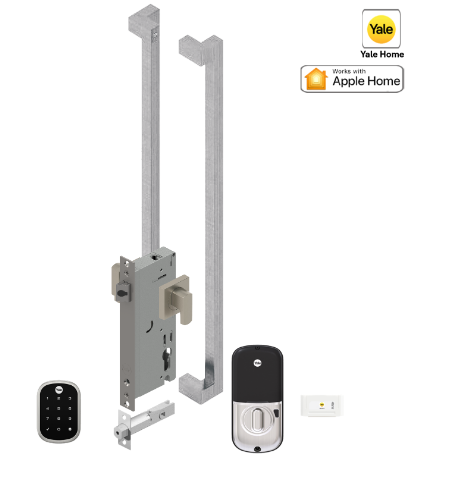 YALE ASSURE SL(KEYLESS) SMART-READY LOCK WITH APEX 146X600 ENTRANCE SET SATIN NICKEL