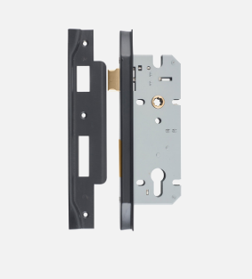 Iver Mortice Lock Euro Rebated 6068 Centre to Centre 85mm Backset 45mm & 60mm - Matt Black