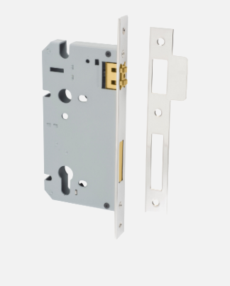Iver Mortice Lock Euro Roller 6094 Centre to Centre 85mm Backset 45mm & 60mm - Polished Nickel