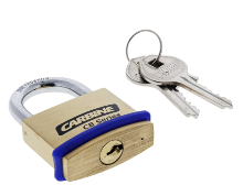 Carbine Australia 40mm Brass Padlock With Hardened 22mm x 6.3mm Shackle - Nylon Bumper Protector ( 23/25/40 )