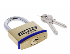 Carbine Australia 50mm Brass Padlock With Hardened 30mm x 7.9mm Shackle - Nylon Bumper Protector ( 28/30/50 )