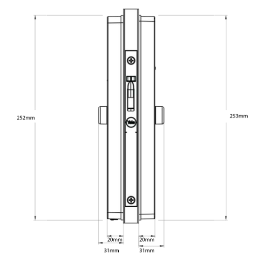 YALE UNITY SECURITY SCREEN DOOR LOCK SILVER