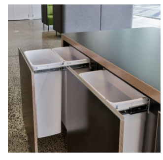 Hideaway Waste Bin Compact Range, 2 x 40 Litres Bucket , Width 418 x Height 615 x Depth 518mm Door Pull - Cinder & Arctic White ( Available in 8 sizes : 1 x 15ltr,1x 20ltr ,1 x 40ltr ,1 x 50ltr ,2 x 15ltr ,2 x 20ltr ,2 x 35ltr ,2 x 40ltr )