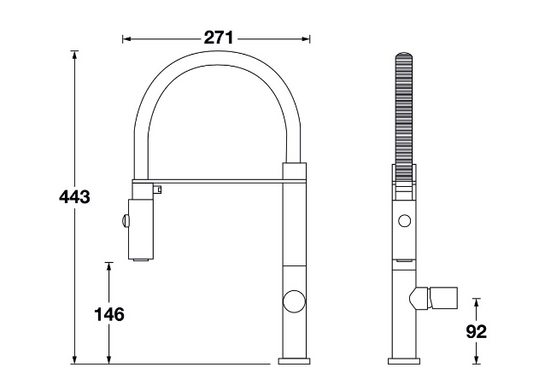 Blanco Germany Mixer Tap  Flexible GooseNeck  Polished Chrome