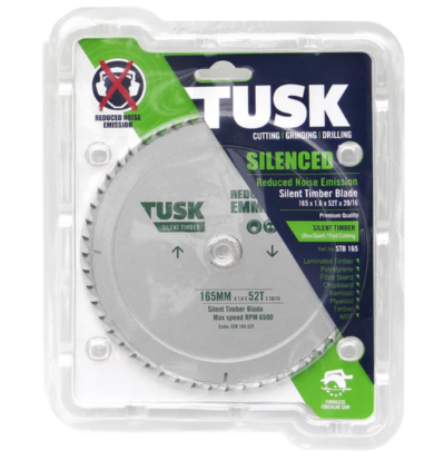 Tusk Heavy Duty Silence Timber Blades - 165mm x 1.6 x 52T x 20/16 & 185mm x 1.6 x 52T x 20/16