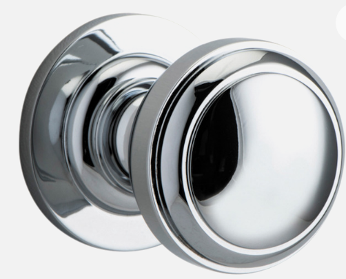 Iver Paddington Door Knob 0214 Round Rose Polished Chrome - Passage kit , privacy kit & Entrance Kit (Dual Function 5 pin and Key Thumb 6 Pin)