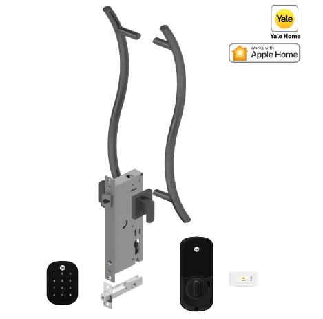 YALE ASSURE SL(KEYLEASS) SMART-READY LOCK WITH APEX 147X450 ENTRANCE SET MATT BLACK & SATIN NICKEL