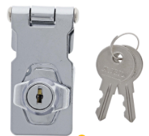 Carbine Australia Hasp With Key Locking Staple 2.5" & 4 " - 63mm & 100mm Chrome plate