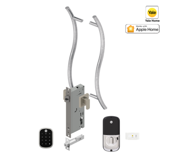 YALE ASSURE SL(KEYLEASS) SMART-READY LOCK WITH APEX 147X450 ENTRANCE SET MATT BLACK & SATIN NICKEL