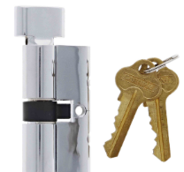 Carbine Australia Screen Door Cylinder & Turn Floating Cam - 5 pin Handed Left Easy Rekey Features No Circlip - Chrome Plate