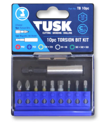 Tusk Heavy Duty Torsion Bits 25mm & 50mm -10pc ,16pc(Black Serious),26pc ,28pc & 29pc kits