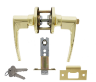 Carbine Australia Kingston Privacy Set - Key Outside Button in Locks Outside 60/70mm Backset Polished Brass Available in Entrance ,Passage & Privacy