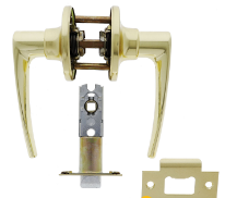 Carbine Australia Kingston Privacy Set - Key Outside Button in Locks Outside 60/70mm Backset Polished Brass Available in Entrance ,Passage & Privacy