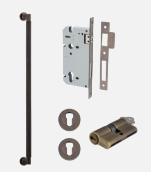 Iver Brunswick 0471 Pull Handle Centre to Centre 600mm Signature Brass - Pull Handle Single ,Entrance Kit Thumb 5 Pin and Entrance Dual Function 5 Pin