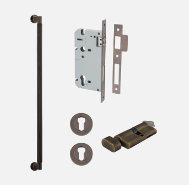 Iver Brunswick 0471 Pull Handle Centre to Centre 600mm Signature Brass - Pull Handle Single ,Entrance Kit Thumb 5 Pin and Entrance Dual Function 5 Pin