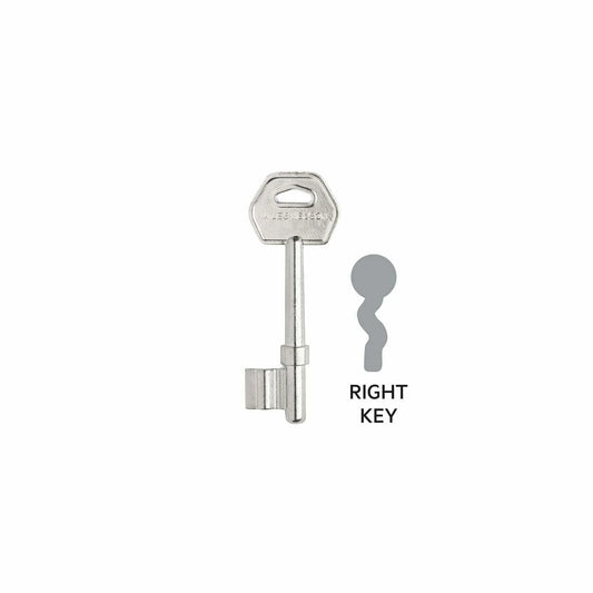 MILES NELSON ENTRANCE DOOR MORTISE LOCK 3 LEVER BLANK KEY LEFT AND RIGHT