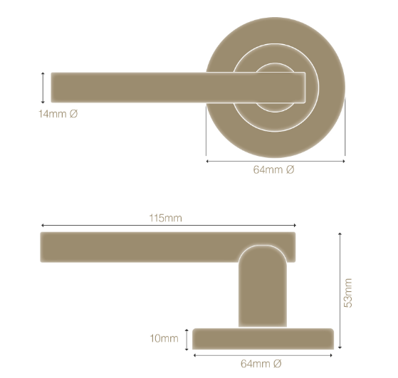 Windsor Premium NZ Charleston 64mm Large Rose Lever Set Price Per Pair - Available in 13 Colours