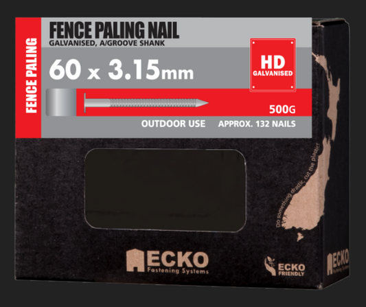 Ecko Fence Pailing HD Galvanized Annular Groove 60mm x 3.15 - 2KG,5KG,15KG