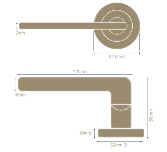 Windsor Premium NZ Chalet 52mm Round Rose Lever Set Price Per Pair Available in 13 Colours