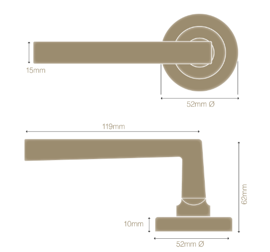 Windsor Premium NZ Federal 52mm Round Rose Lever Set Price Per Pair Available in 13 Colours