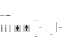Carbine Australia Female & Male Toilet Sign - Black on Silver 150mm x 150mm Display