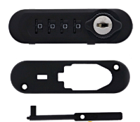 Carbine Australia Locker Lock Mechanical Combination - key Override Removable Cylinder Black