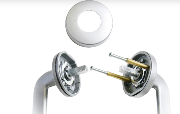 ASSA ABLOY VELOCITY 63MM ROSE ELEMENT PASSAGE ,PRIVACY & DUMMY HALF SET L3 SATIN PEARL