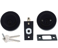 Carbine Australia Residential - 60/70mm Backset Single & Double Cylinder, 5 Pin Deadbolt Matte Black Satin Nickel