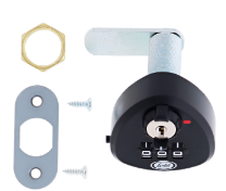 Carbine Australia Lenlok 3 Dial Lock Teardrop Design, Resettable, Key Override Black