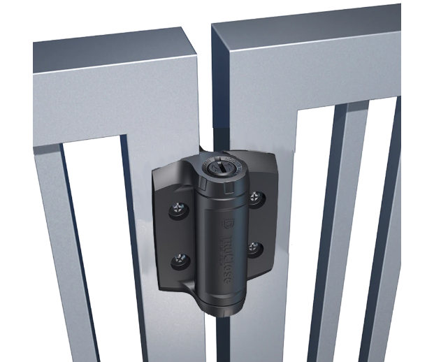 D&D Technologies DD TECH TRUCLOSE TCHD1A HVY DUTY HINGE - 1 ALIGN LEG & 2 ALIGN LEG WITH BLACK TRIM