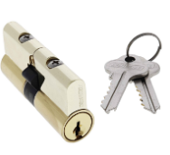 Carbine Australia Double Cylinder Complete -62 (26.10.26)  Fixed Cam - 5 pin - Satin Chrome & Polished Brass