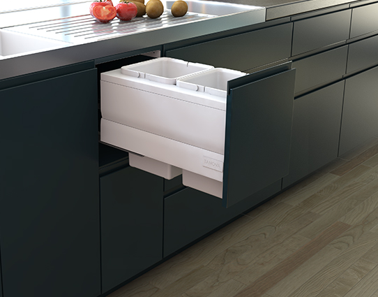 Tanova NZ Designer Soft Close Kitchen Bin - 600mm,450mm,400mm,350mm Cabinet - 2 x 36Litre ,2 x 20Litre ,,2 x 18Litre ,2 x 15Litre & 2 x 12Litre – White