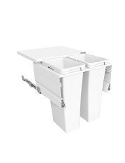 Tanova NZ Designer Soft Close Kitchen Bin - 600mm,450mm,400mm,350mm Cabinet - 2 x 36Litre ,2 x 20Litre ,,2 x 18Litre ,2 x 15Litre & 2 x 12Litre β White