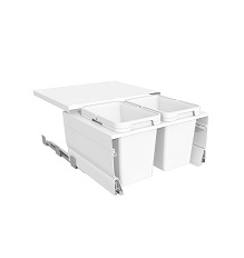 Tanova NZ Designer Soft Close Kitchen Bin - 600mm,450mm,400mm,350mm Cabinet - 2 x 36Litre ,2 x 20Litre ,,2 x 18Litre ,2 x 15Litre & 2 x 12Litre β White