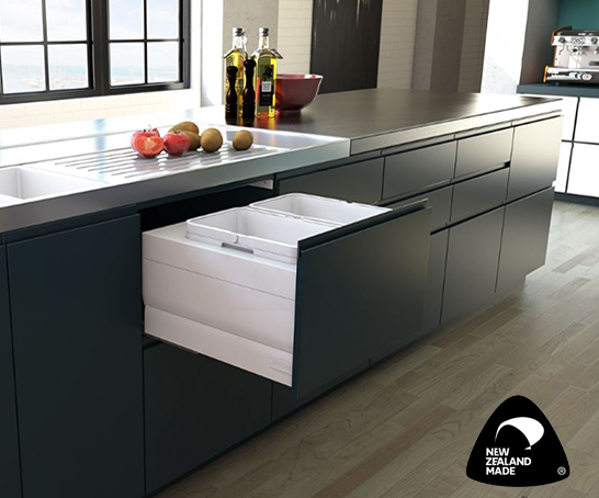 Tanova NZ Designer Soft Close Kitchen Bin - 600mm,450mm,400mm,350mm Cabinet - 2 x 36Litre ,2 x 20Litre ,,2 x 18Litre ,2 x 15Litre & 2 x 12Litre β White