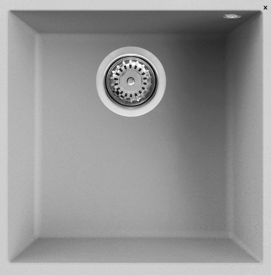 BURNS & FERALL ELLECI QUADRA METALTEK ( 400 x 400mm ) UNDERMOUNT & TOPMOUNT SINGLE BOWL ALUMINIUM