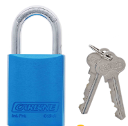 Carbine Australia Aluminium Body Padlock - Durable Colour Finish Silver ,Red & Blue -8mm/75mm/45mm ,8mm/50mm/45mm & 8mm/30mm/45mm - Molybdeum Alloy Shkle