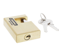 Carbine Australia Mono Block Brass Padlock - 10mm/slot/63mm Hardened Steel Shackle Brushed Nickel