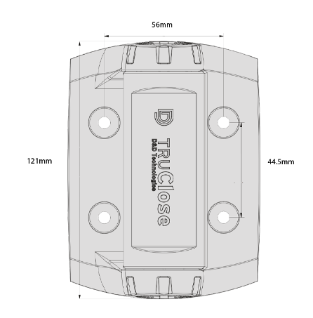 D&D Technologies DD TECH TRUCLOSE TCHD2 HEAVY DUTY HINGE - 1 ALIGN LEG & 2 ALIGN LEG WITH BLACK TRIM