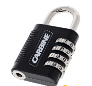 Carbine Australia 4 Dial Combination Padlock-Override Key 1 ,Key 2 & key 3 -Hardened Steel 6.35 x 25 x 40mm Shackle-Resettable Combination (o/ride key 1,2,3 Sold Separately)