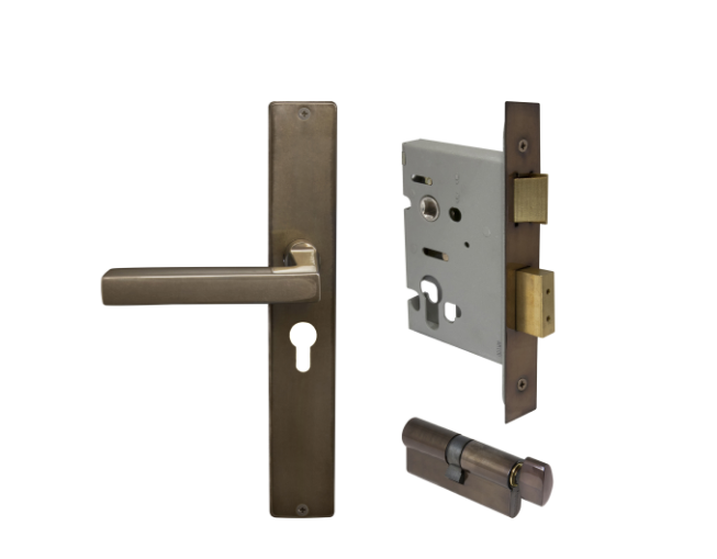 Windsor Premium NZ Federal Square Longplate Entrance Set - E48 Priced Per Set- Available in 13 Colours