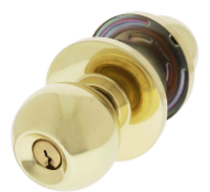 Carbine Australia Epsom 3000 Cylindrical Vestibule set, 60/70mm backset, C4 Keyed to Differ, Boxed, Satin Stainless Steel ,Matte Black & Polished Brass