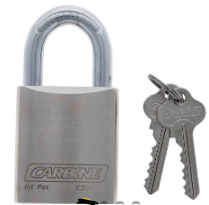 Carbine Australia C50 Brass Padlock, 9.5mm x 30mm x 50mm Moly Shackle, Keyed to Differ ,Keyed Alike KA2 and Keyed Alike KA1 Boxed Single Brushed Chrome