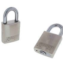 Carbine Australia C50 Brass Padlock, 9.5mm x 30mm x 50mm Moly Shackle, Keyed to Differ ,Keyed Alike KA2 and Keyed Alike KA1 Boxed Single Brushed Chrome