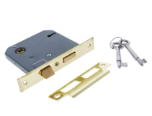 Carbine Australia Mortice Lock 60mm Backset - Retrofits in Place of Most Standard Mortice Locks - A to F keys Satin Chrome And Polished Brass