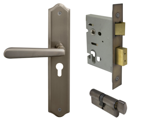 Windsor Premium NZ Villa Longplate Traditional Entrance Set - E48 Priced Per Set- Available in 13 Colours