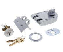 Carbine Australia Rim Type Single Cylinder Deadlock 6 pin C4 - Anti Jemmy - Vertical Bolt  Silver