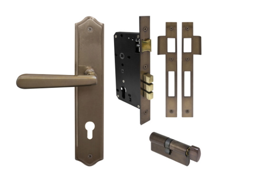 Windsor Premium NZ Villa Longplate Traditional Entrance Set - E85 Priced Per Set- Available in 13 Colours