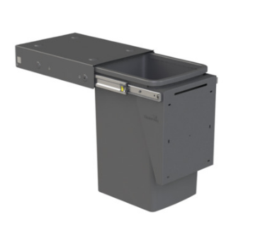 Hideaway Waste Bin ,Compact Range, 1 x 20Litres Bucket Width 260 x Height 415 x Depth ,360mm , Handle pull, & Door pull-Arctic White & Cinder( Available in 8 sizes : 1 x 15ltr,1x 20ltr ,1 x 40ltr ,1 x 50ltr ,2 x 15ltr ,2 x 20ltr ,2 x 35ltr ,2 x 40ltr )