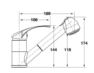Blanco Germany Mixer Tap, With Pull-Out Vegie Spray  Short & Long Type - Polished Chrome